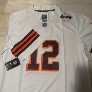 Shedeur Sanders Cleveland Browns NFL White and Orange Men's Jersey